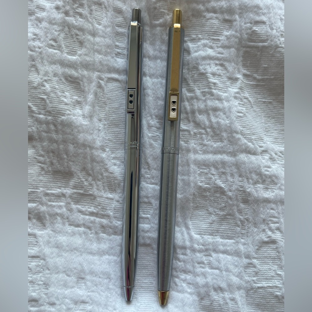 VINTAGE Paper Mate set of 2 ballpoint pens gold and silver